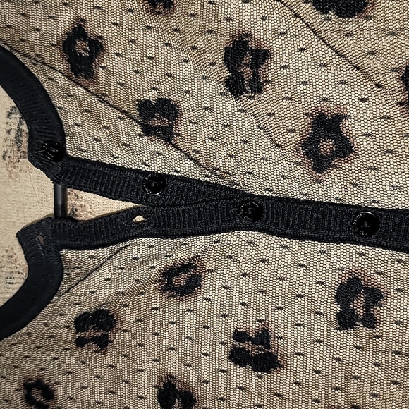 RED VALENTINO Leopard Printed Crew Neck Sweater Cardigan Button Down - Picture 13 of 16